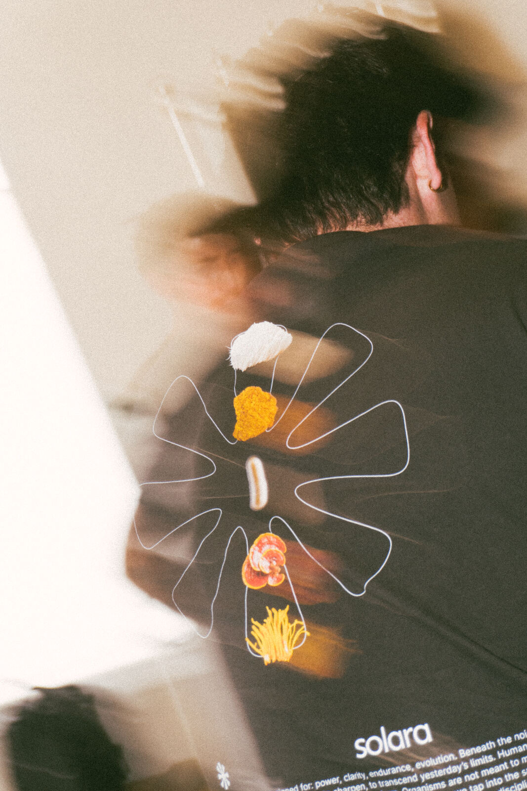 Solara shirt back print in motion blur